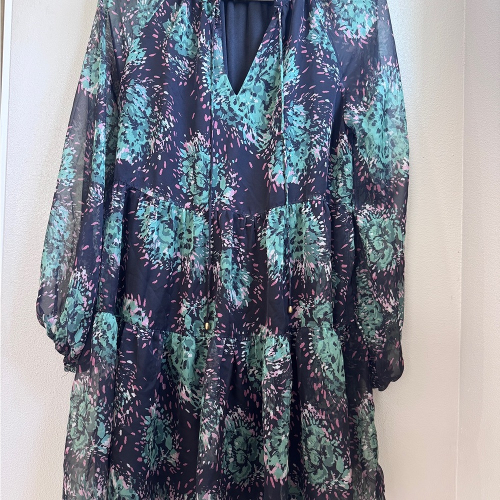 Entro womans Dress - Teal and Black Floral